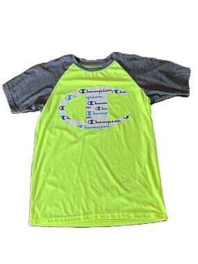 Kids Champion Authentic Athletic Wear Yellow/Charcoal Gray T-Shirt, Size 10/12